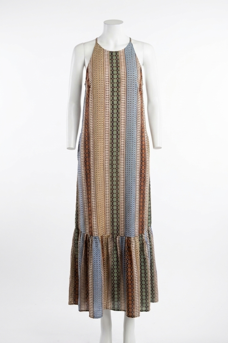 NEW GREYLIN evans avenue cross back midi dress in brown